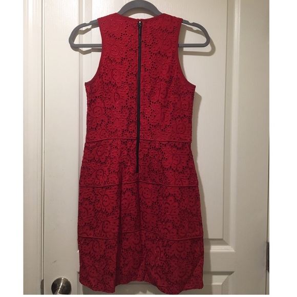 Nanette Lepore Red Eyelet Lace Dress - Picture 2 of 8